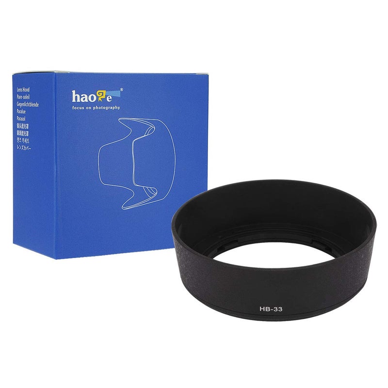 Haoge Bayonet Lens Hood Compatible with Nikon Nikkor AF-S 18-55mm f/3.5-5.6G ED DX and Nikon Nikkor AF-S 18-55mm f/3.5-5.6G II ED DX Lens Replaces Nikon HB-33 - Image 1